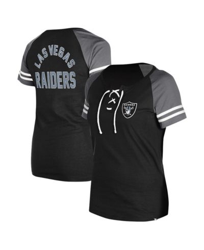 Женская футболка New Era с завязками Raglan Black Las Vegas Raiders