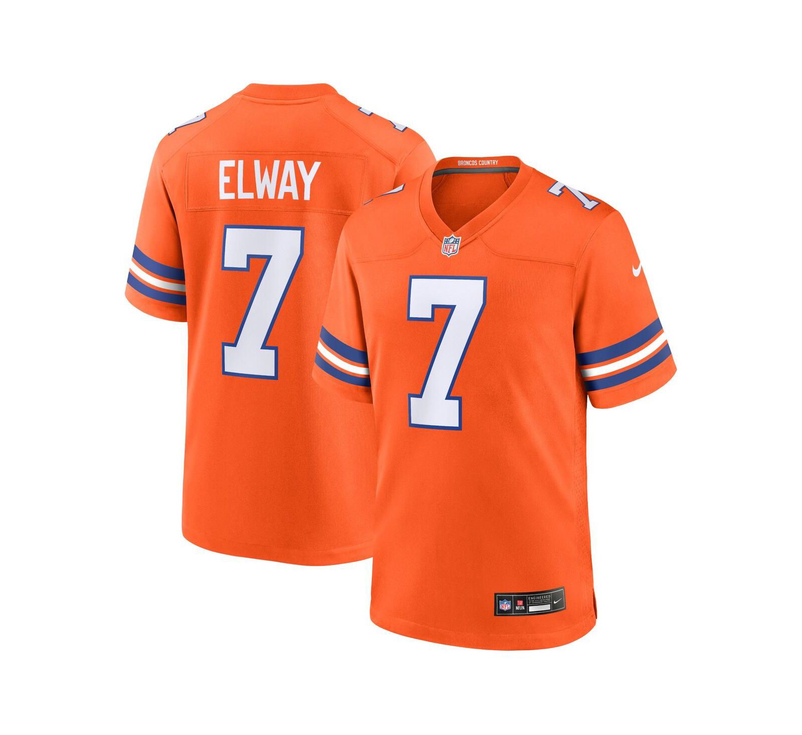 Мужская джерси Nike John Elway Denver Broncos Mile High Collection 1977 Throwback оранжевая