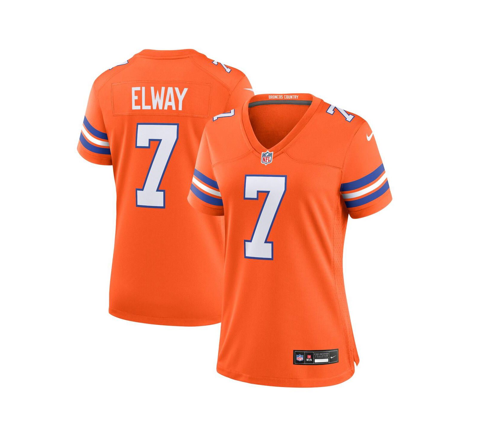 Мужская и женская игровая джерси Nike John Elway Denver Broncos Mile High Collection 1977 Throwback Player, оранжевая