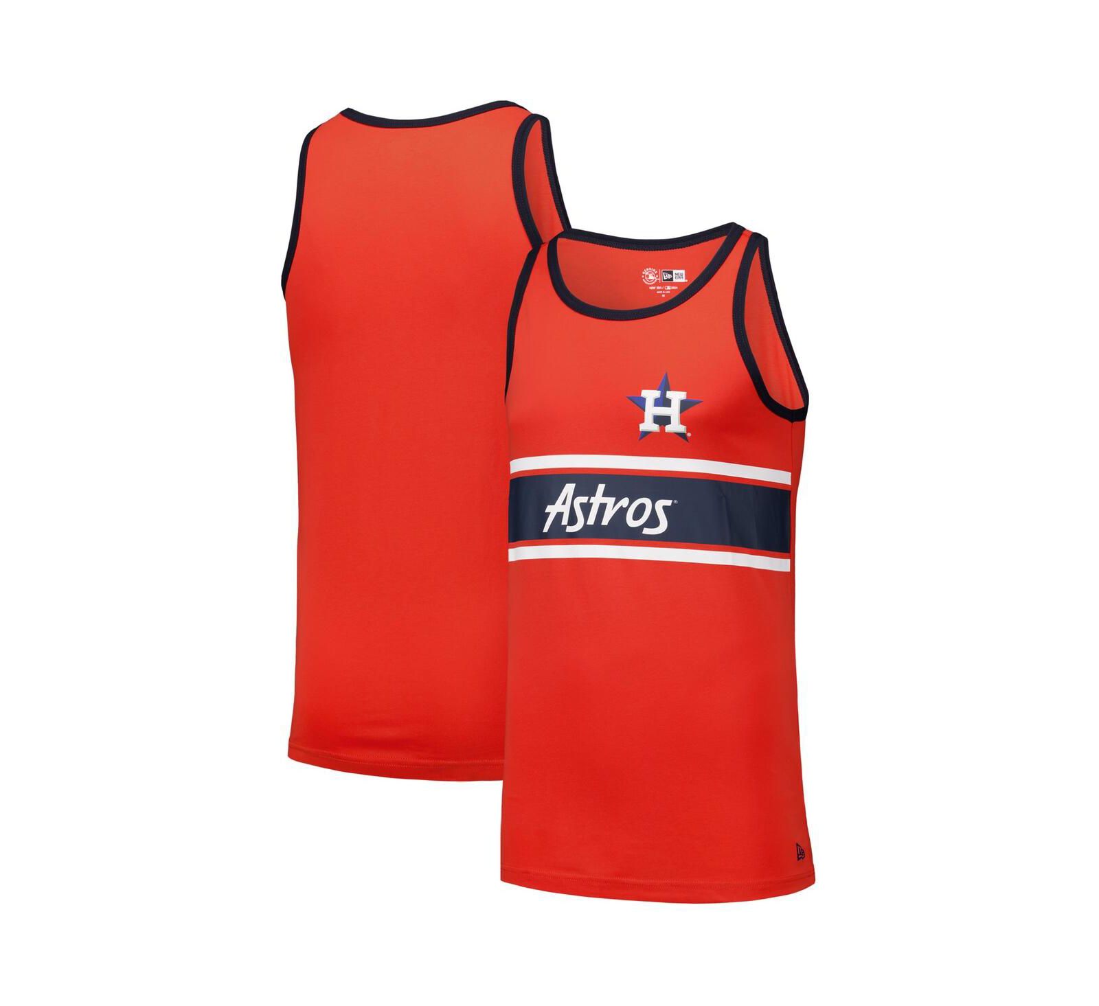 Мужской майка-топ New Era Orange Houston Astros Jersey Ringer