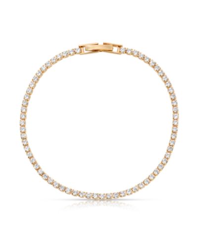 ETTIKA 18k Gold Plated Minimalist Crystal Tennis Bracelet