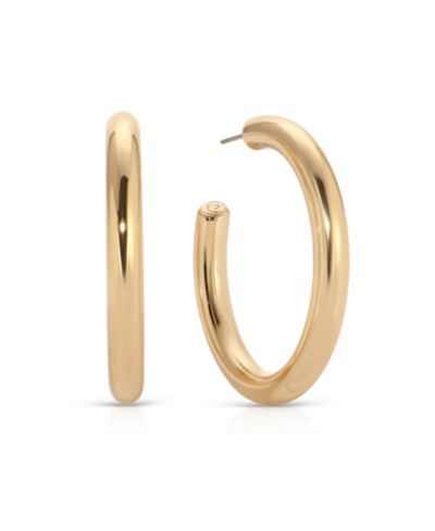 Серьги-кольца классические массивные с напылением 18k Gold