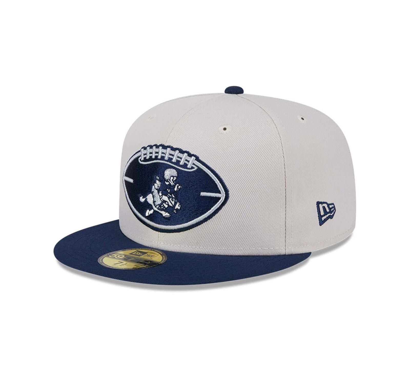New Era Men's Stone/Navy Dallas Cowboys 2024 Sideline Historic 59FIFTY Fitted Hat
