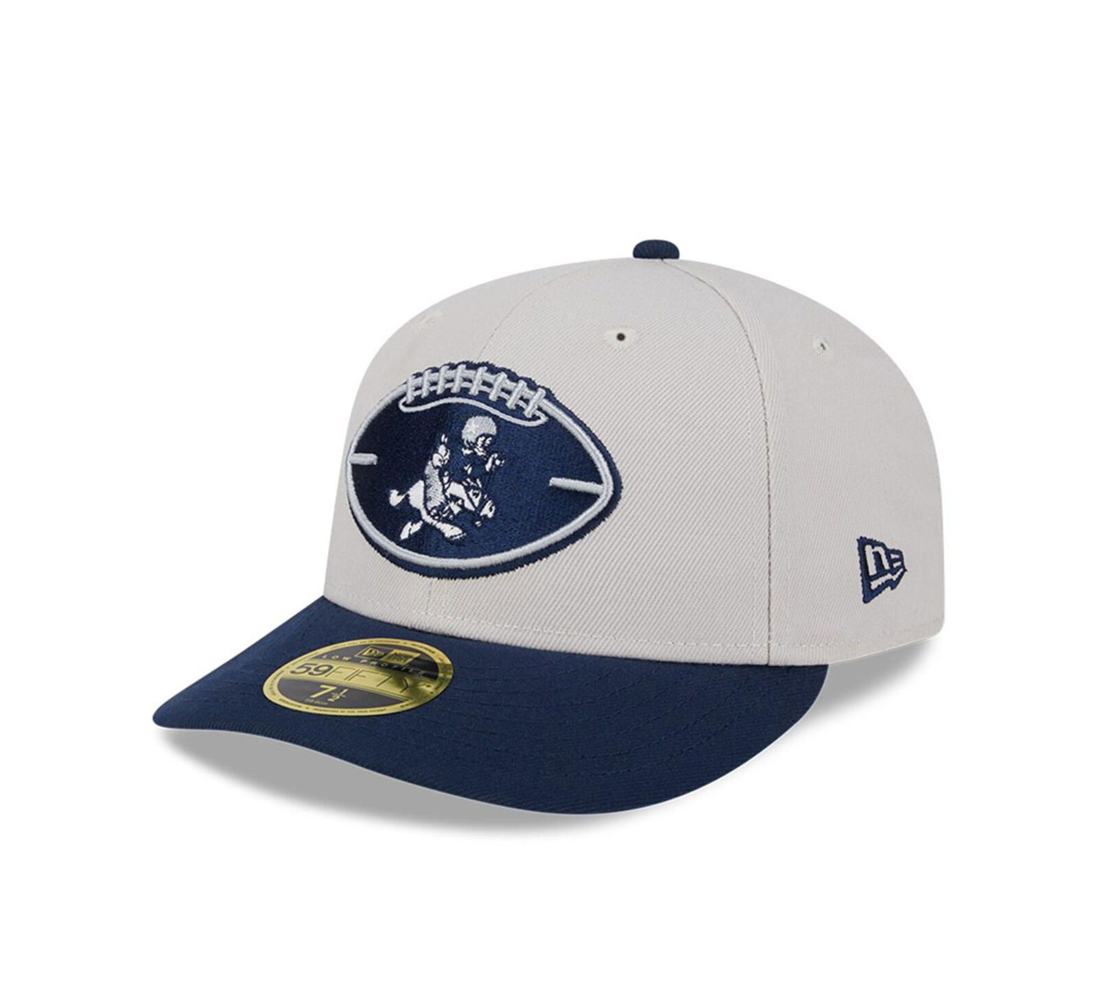 New Era Men's Stone/Navy Dallas Cowboys 2024 Sideline Historic Low Profile 59FIFTY Fitted Hat