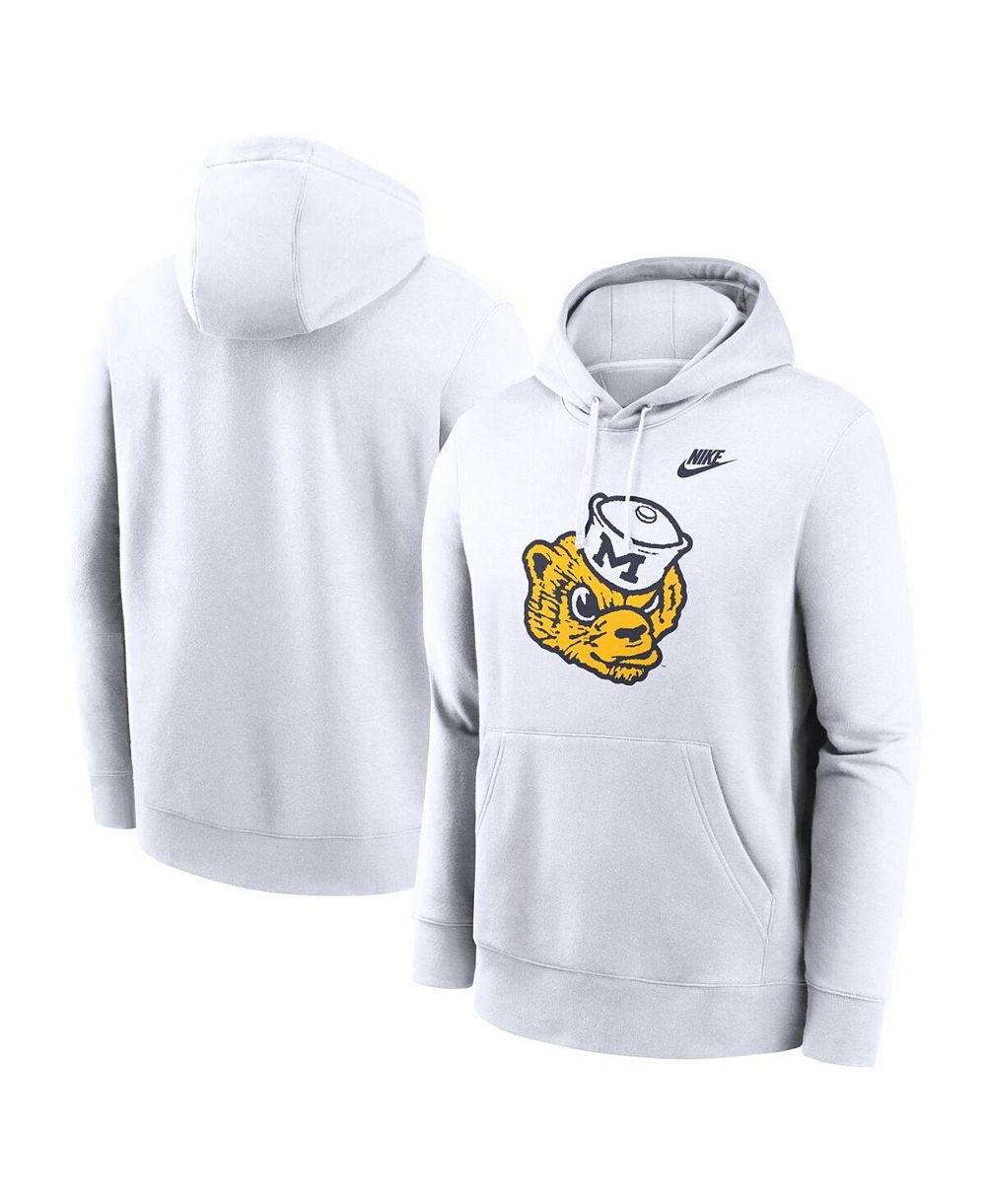 Nike Мужское белое худи Michigan Wolverines Legacy Logo Club Fleece