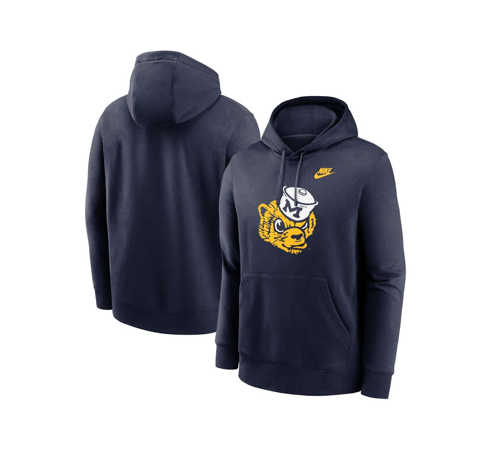 Мужское худи Nike Michigan Wolverines Legacy Logo Club Fleece Pullover