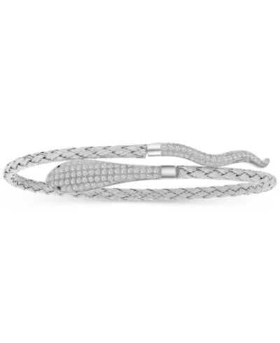 Браслет Macy's Cubic Zirconia Link Bypass из стерлингового серебра