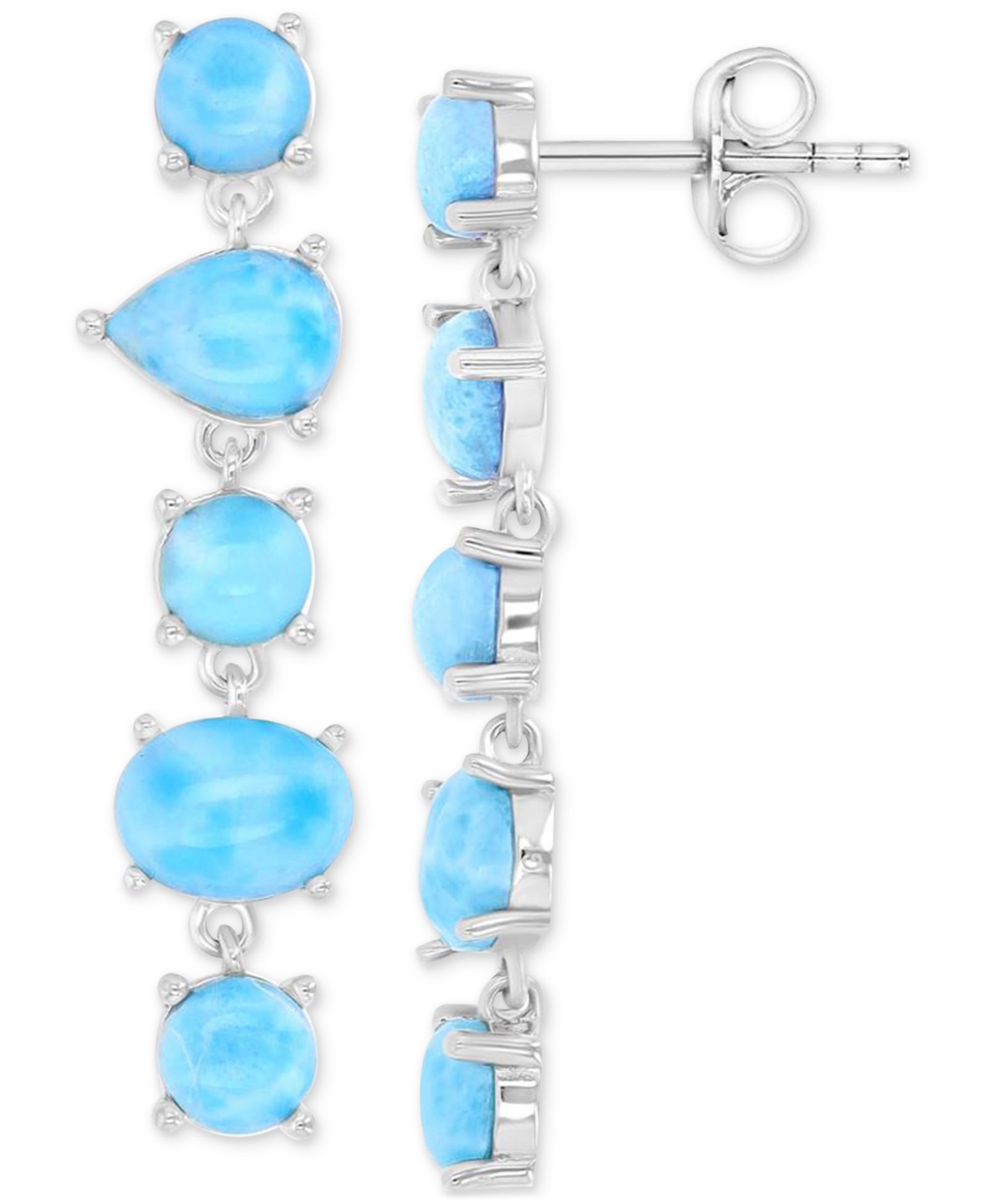 Macy's Multi-Shape Opal (5.8 ct. t.w.) Drop Earrings in Sterling Silver