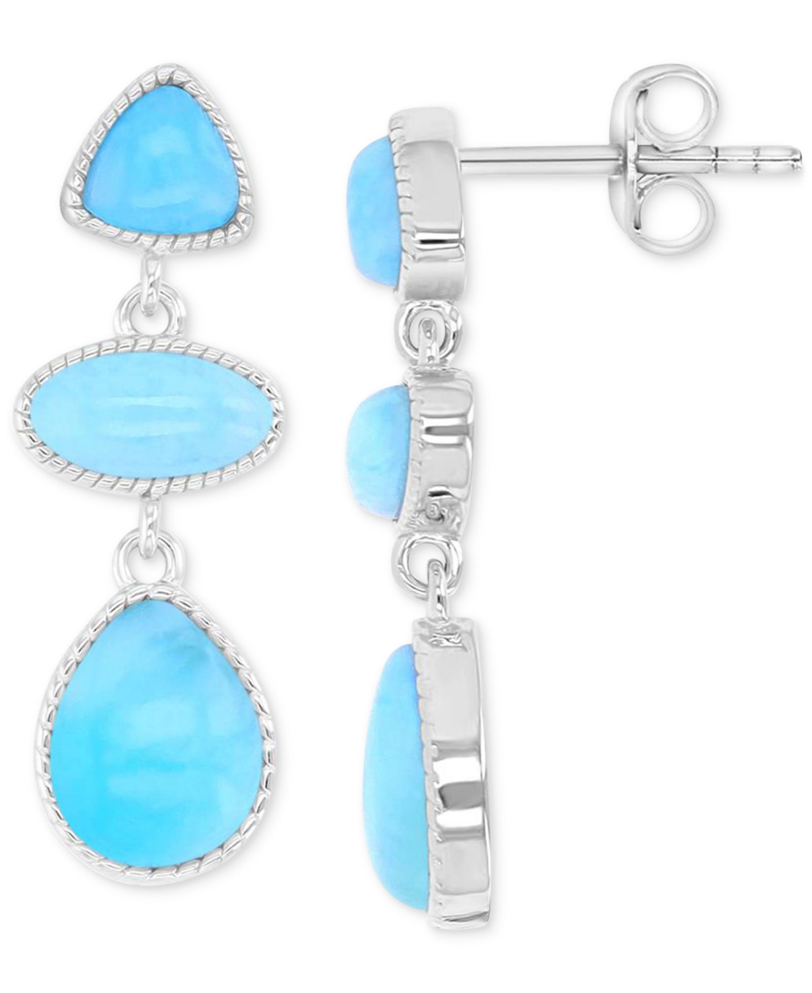 Серьги Macy's Opal (15 карат суммарно) из стерлингового серебра