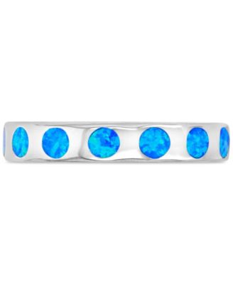 Macy's Multi-Round Opal (0.50 ct. t.w.) Band Ring in Sterling Silver