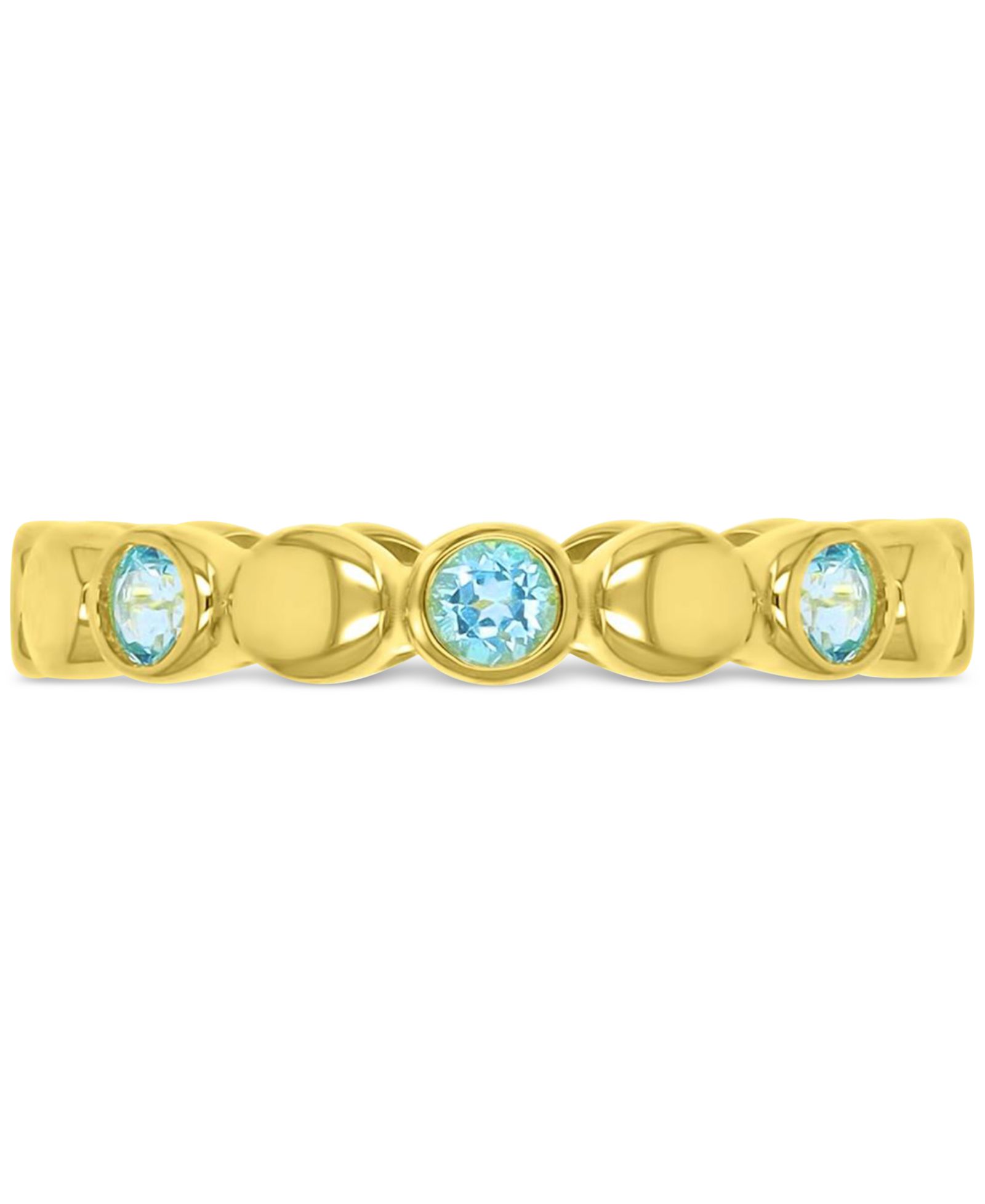 Swiss Blue Topaz Stack Ring (7/8 ct. t.w.) in 14k Gold-Plated Sterling Silver
