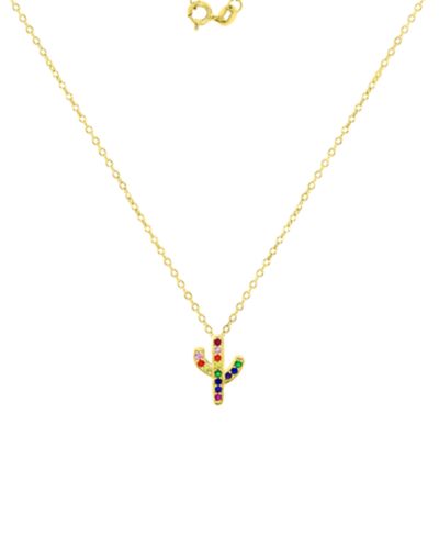 Подвеска Cubic Zirconia Multicolor Cactus 18" Necklace