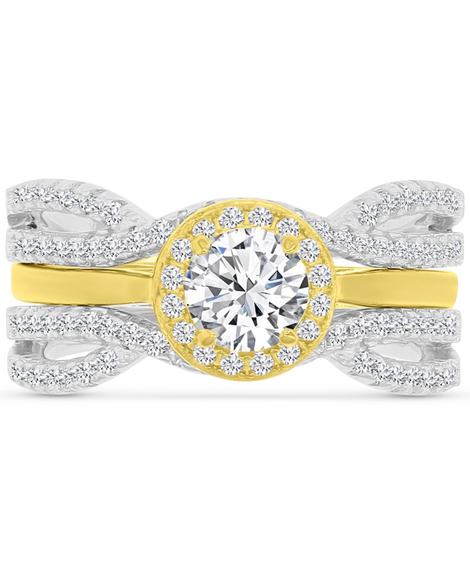 Кольцо Cubic Zirconia Halo Solitaire