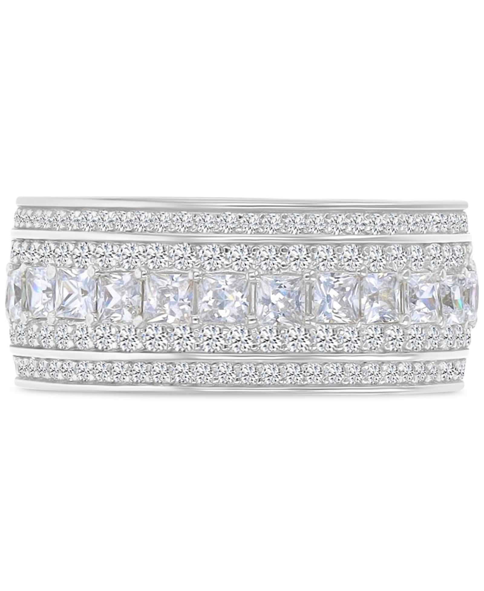 Кольцо-band с кубическим цирконом Mixed Cubic Zirconia Band Ring (6-3/4 ct. t.w.) в стерлинговом серебре