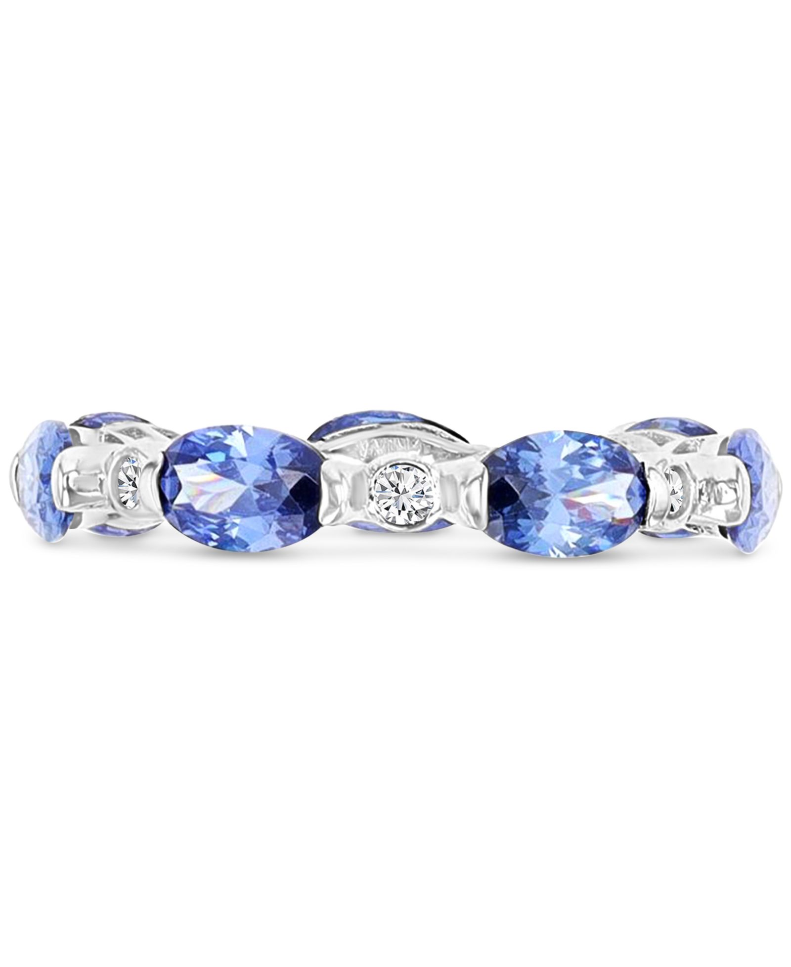 Blue & White Cubic Zirconia Band Ring (5-7/8 ct. t.w.) in Sterling Silver