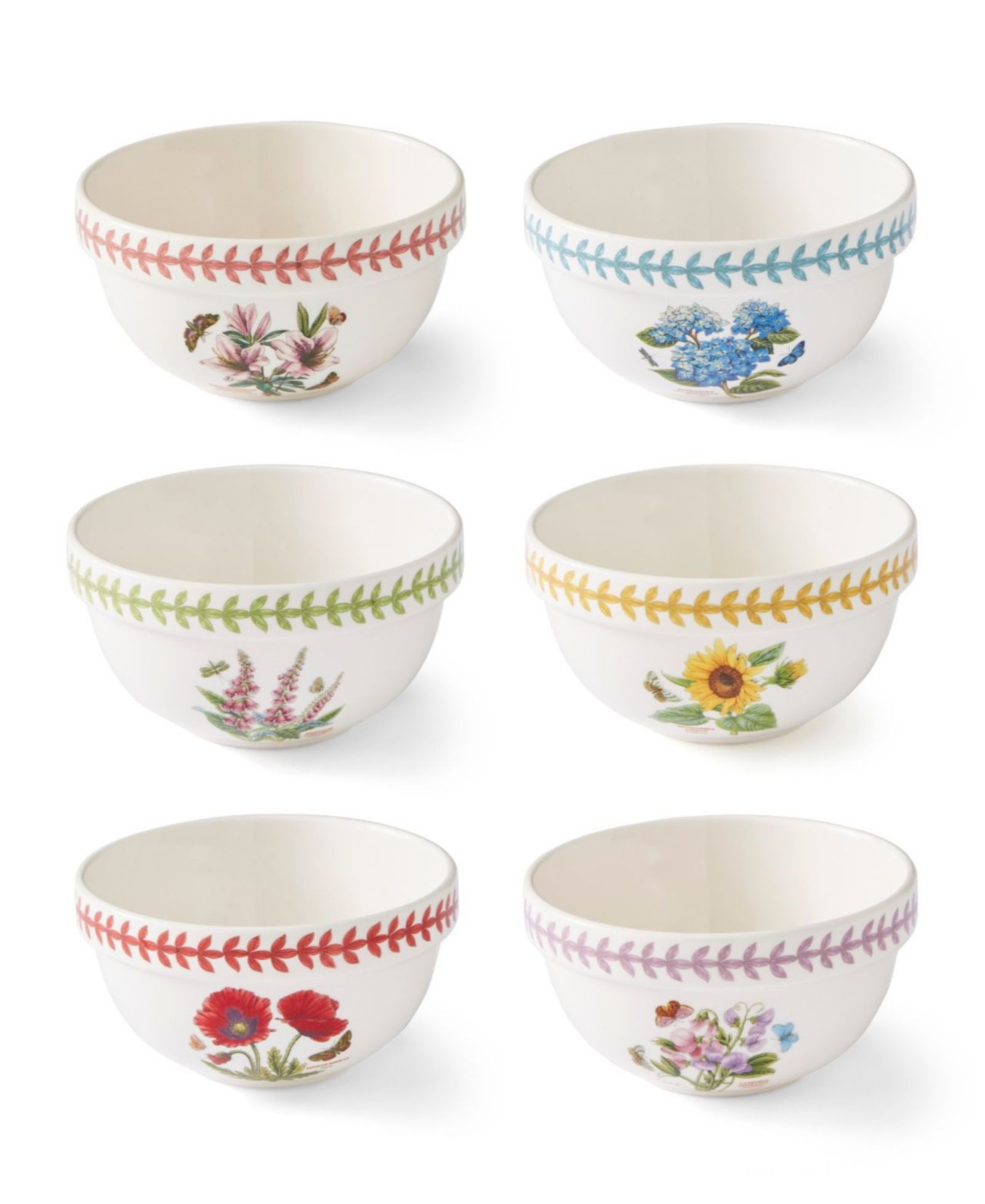 Portmeirion Botanic Garden Meadow Assorted Stackable Bowls, Set of 6