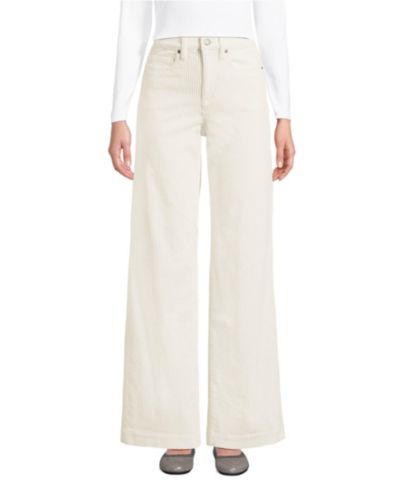 Брюки Lands' End Petite High Rise Wide Leg из вельвета