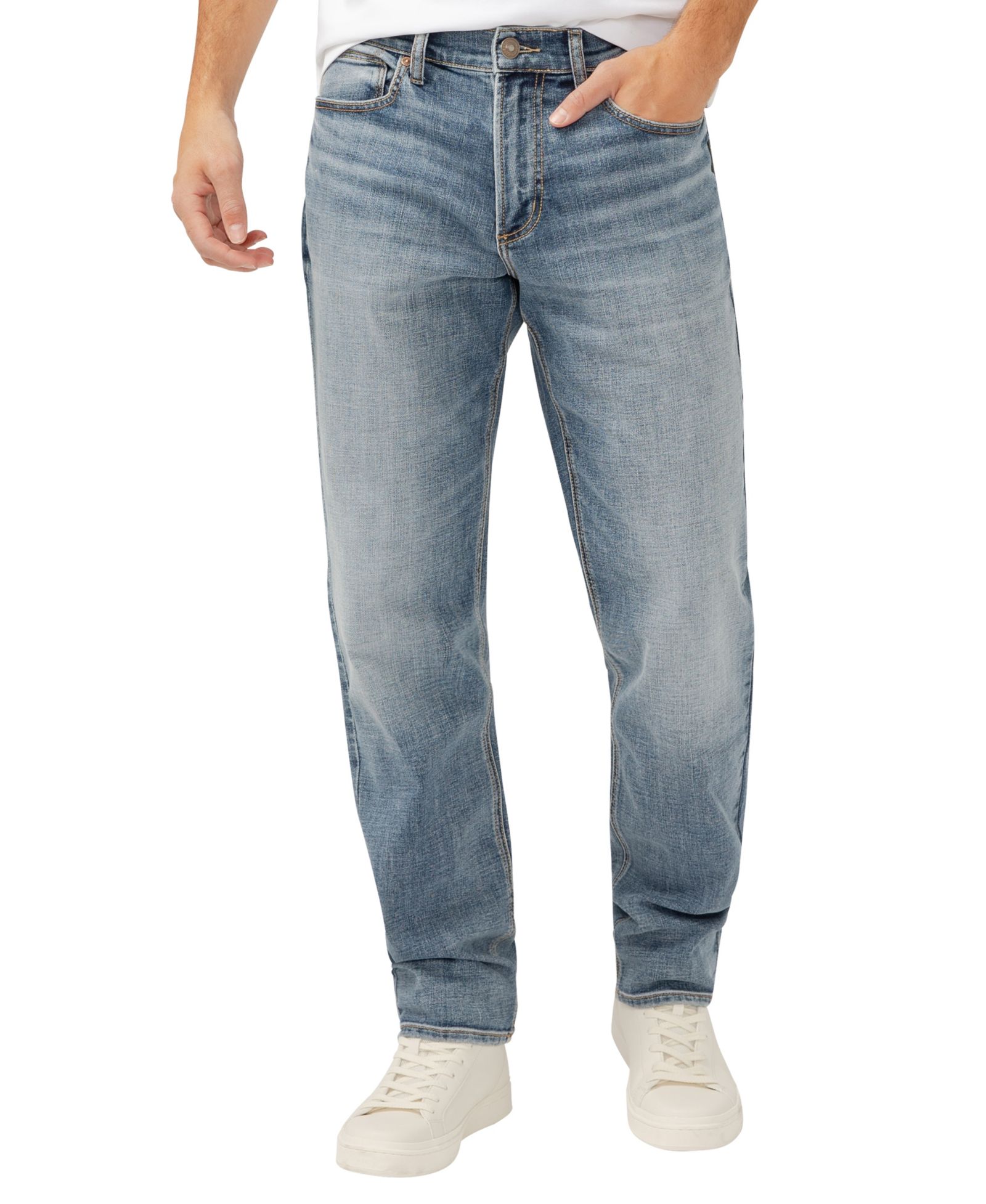 Silver Jeans Co. Men's Eddie Classic Athletic Fit Tapered Leg Luxe Heritage Jeans