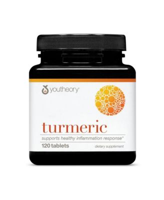 Youtheory Turmeric Advanced - Биологически активная добавка с куркумой - с 15 мг черного перца и 300 мг экстракта листьев оливы - 120 вегетарианских таблеток