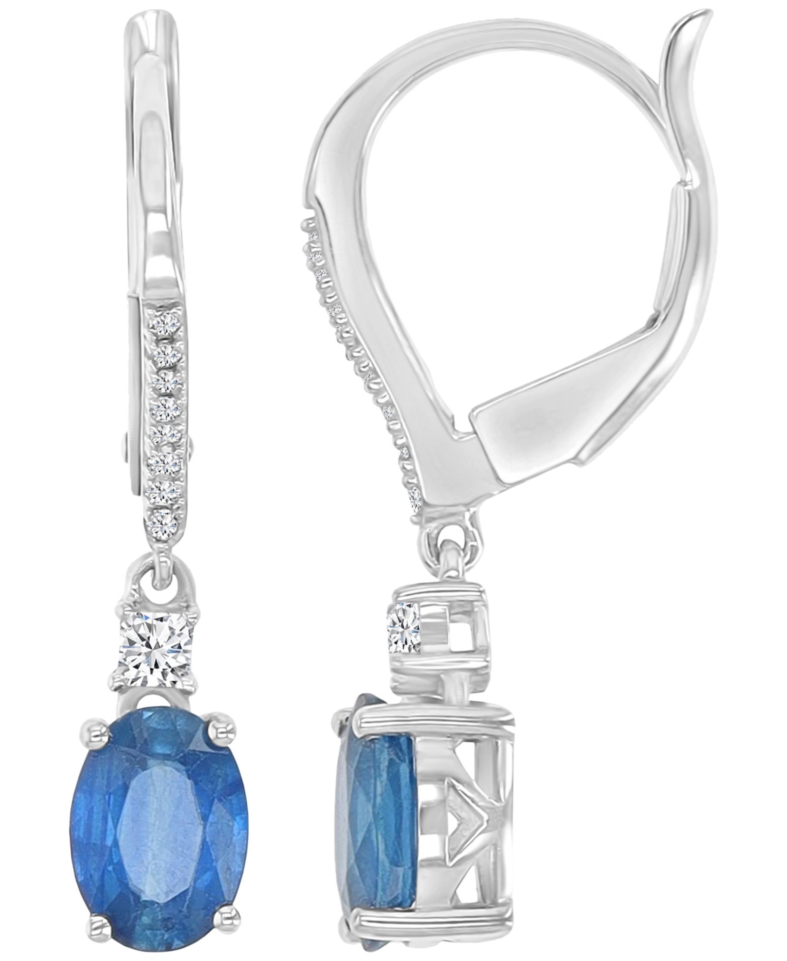 Macy's Sapphire (2 ct. t.w.) & Diamond Dangling Earrings