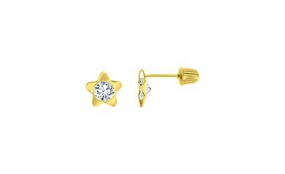 Серьги Macy's Cubic Zirconia Flower Screw Back Stud