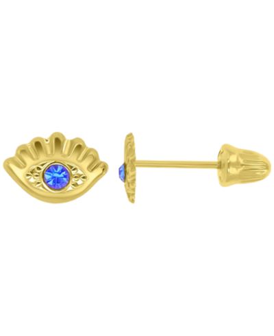Серьги-гвоздики из желтого золота 14K с изображением глаза, Macy's
