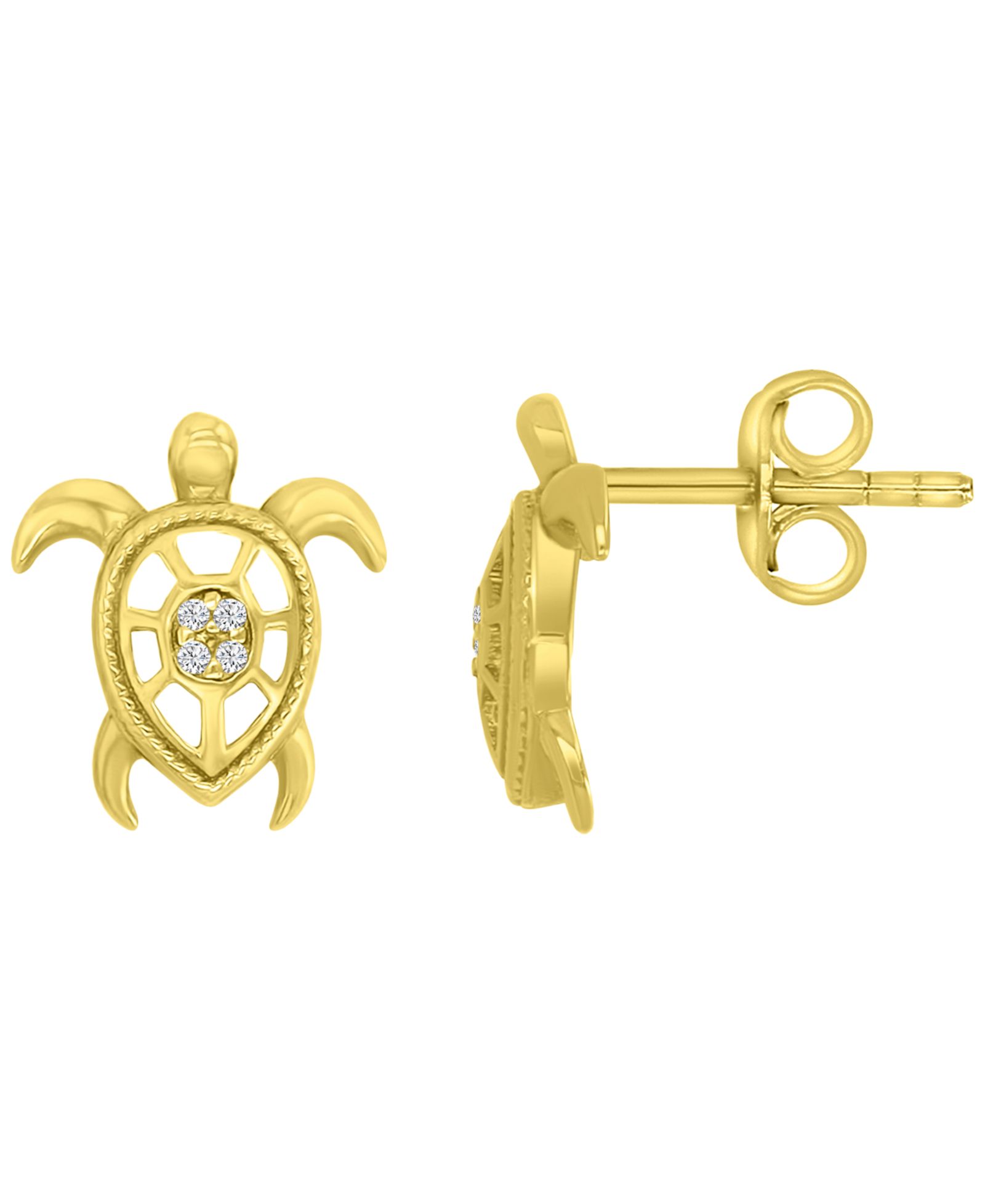 Macy's Diamond Accent Sea Turtle Stud Earrings