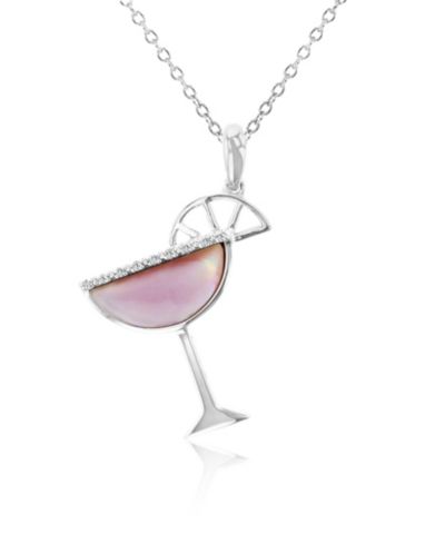 Ожерелье Martini Glass с имитацией жемчуга и бриллиантов (0.018 ct. t.w.)