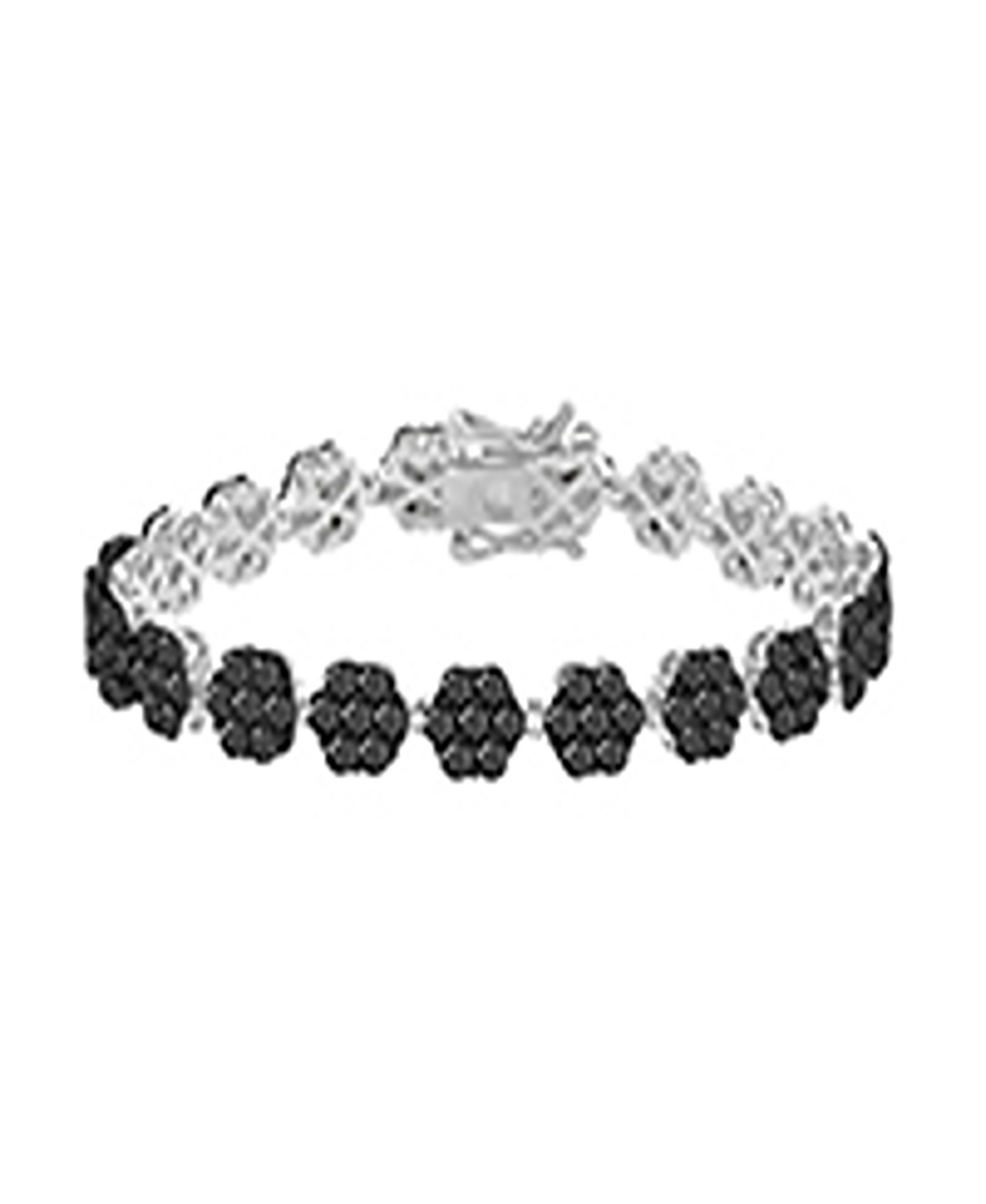 Браслет Macy's Black Spinel Tennis в черном родии поверх стерлингового серебра