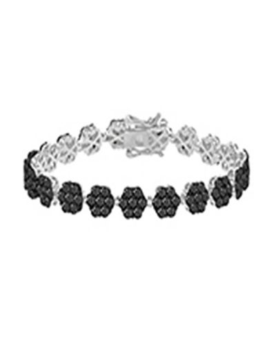 Браслет Macy's Black Spinel Tennis в черном родии поверх стерлингового серебра