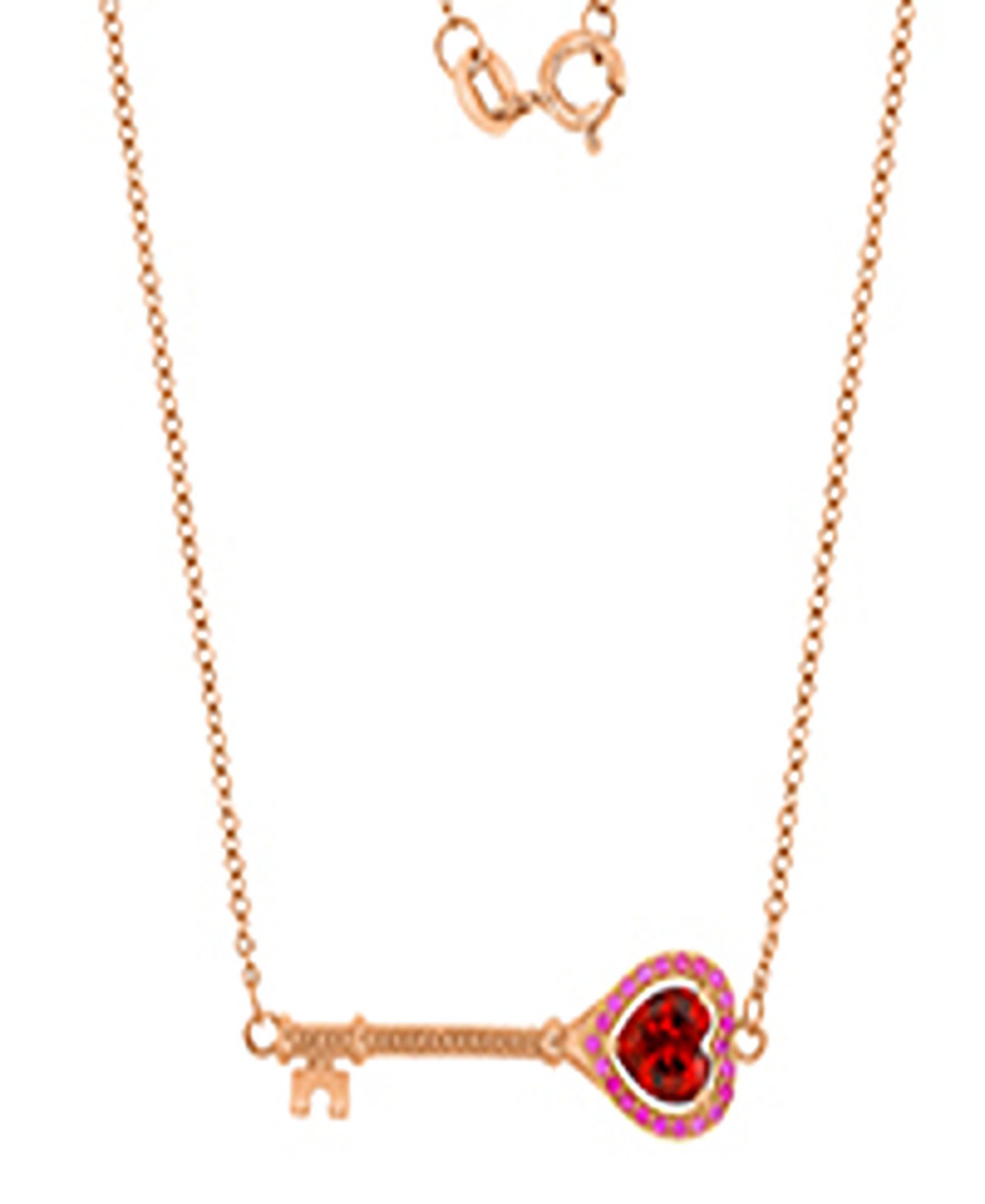 Ruby Key ожерелье из 14k rose gold поверх стерлингового серебра