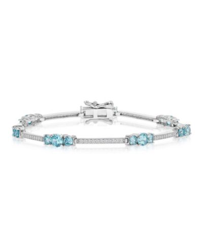 Macy's Cubic Zirconia (4.9 ct. t.w.) Rhodium Over Sterling Silver Tennis Bracelet
