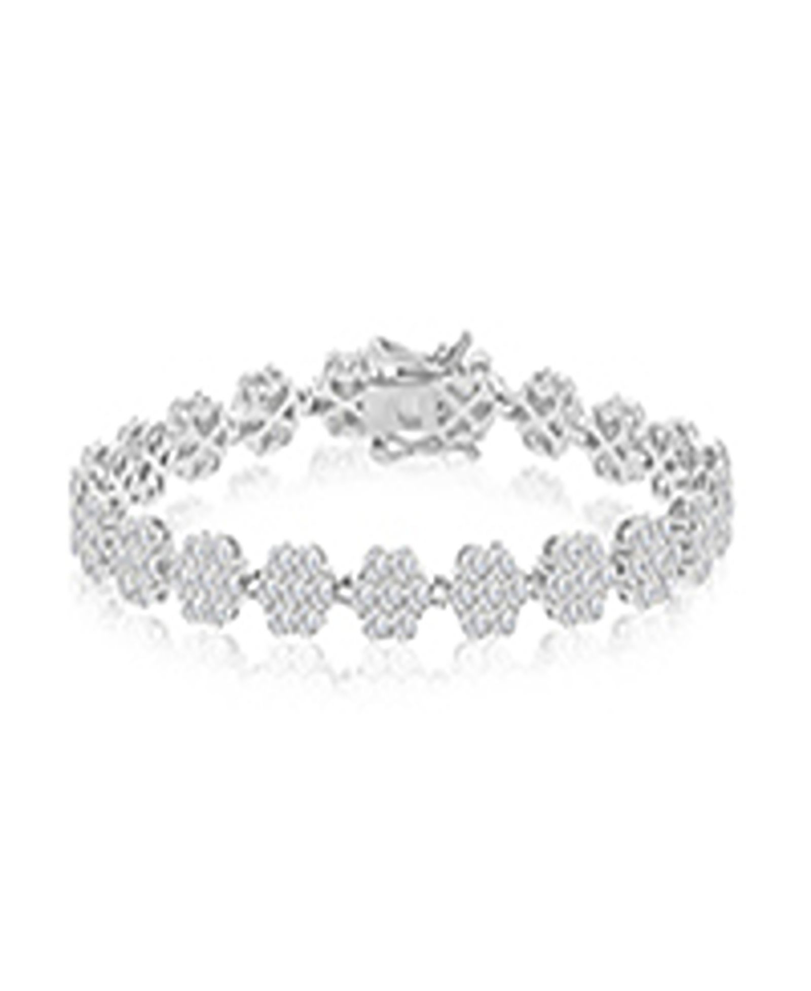 Браслет Macy's Cubic Zirconia Flower Tennis, Rhodium Over Sterling Silver