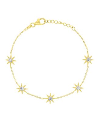 Macy's 14k Gold Over Sterling Silver Cubic Zirconia Sun Station Bracelet