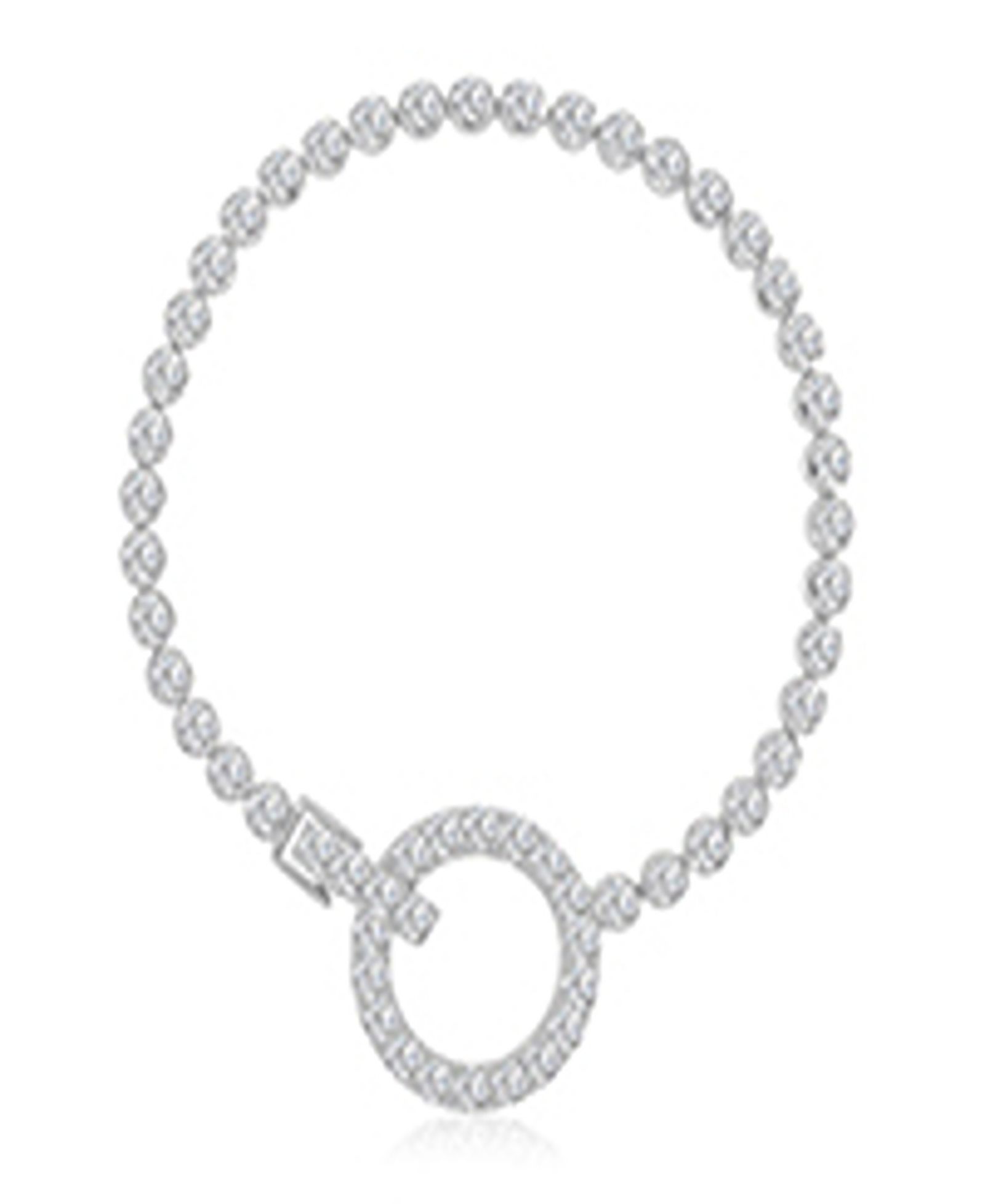 Macy's Cubic Zirconia Circle Tennis Bracelet in Rhodium Over Sterling Silver