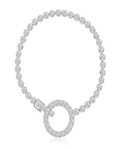 Macy's Cubic Zirconia Circle Tennis Bracelet in Rhodium Over Sterling Silver