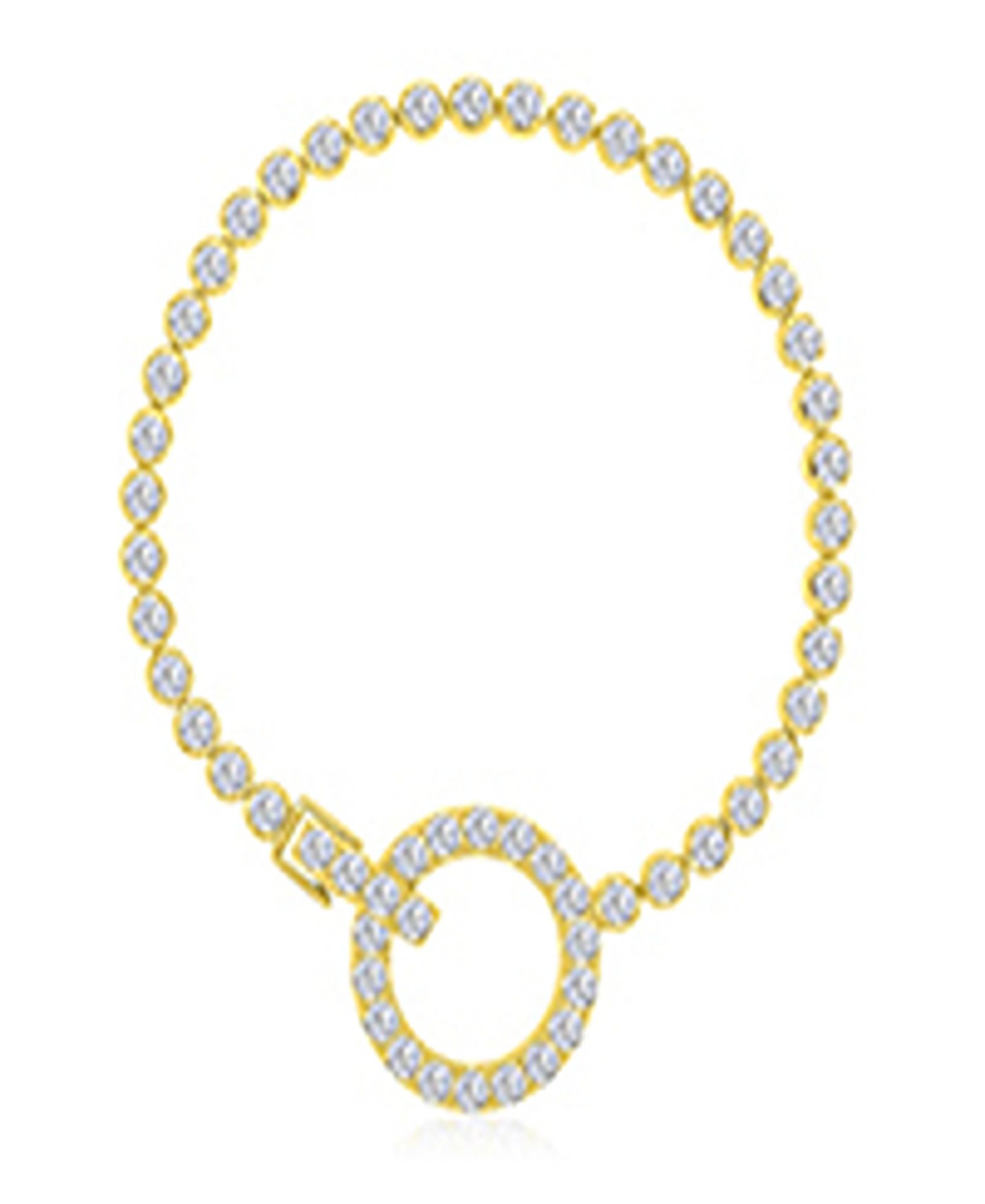 Macy's браслет Tennis Circle из 14k желтого золота поверх стерлингового серебра с цирконием