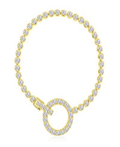 Macy's Cubic Zirconia Circle Tennis Bracelet in 14k Yellow Gold Over Sterling Silver