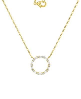 Macy's 14k Gold Over Sterling Silver Cubic Zirconia Hollow Circle Necklace