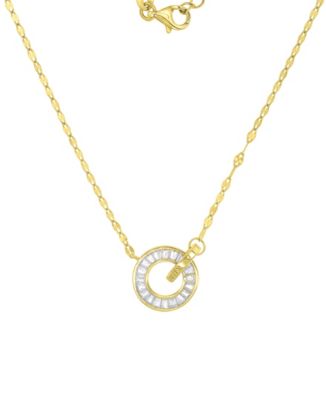 Macy's 14k Gold Over Sterling Silver Cubic Zirconia Intertwined Circles Necklace