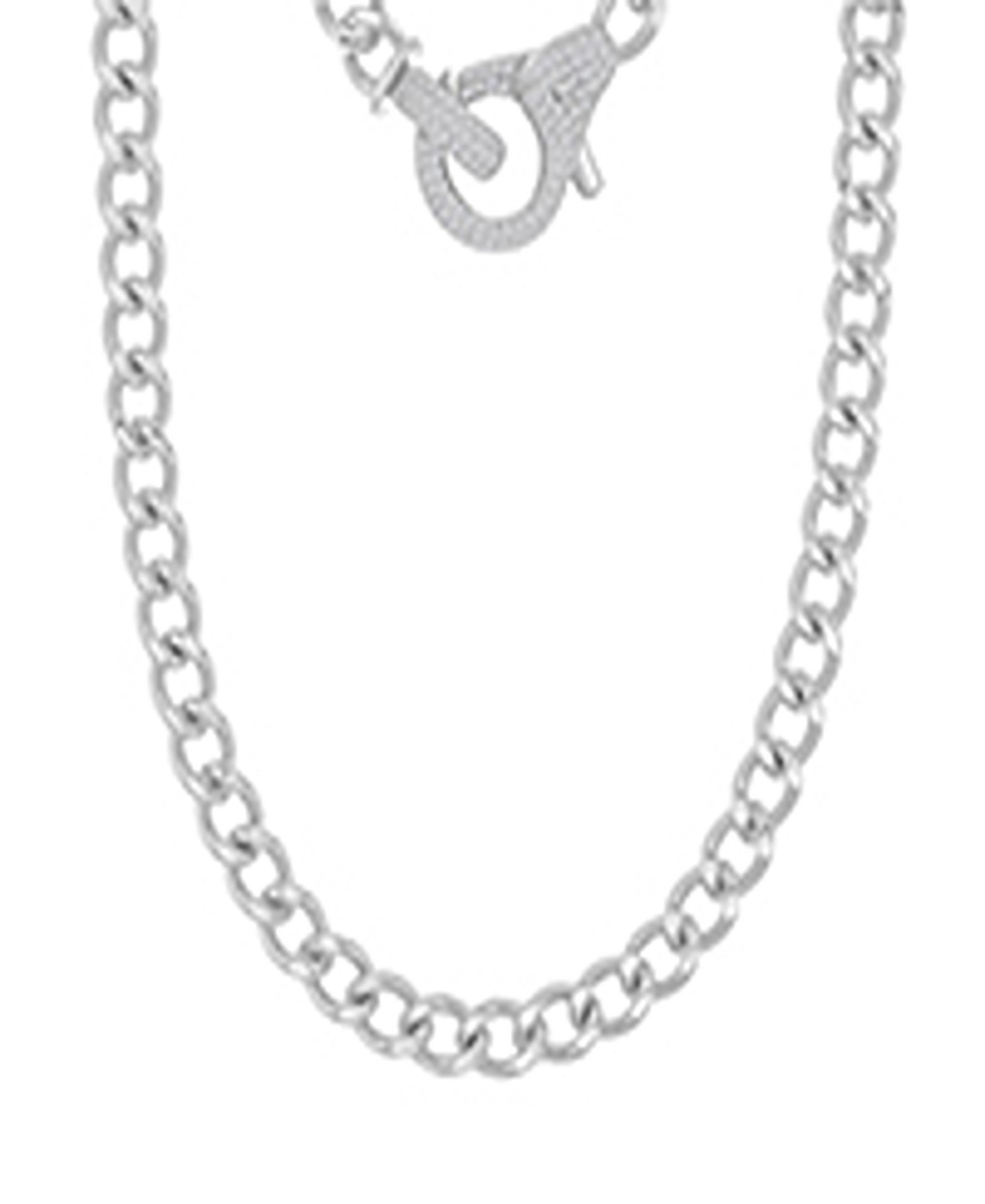 Ожерелье Macy's Cubic Zirconia Cuban Chain в родиевом покрытии