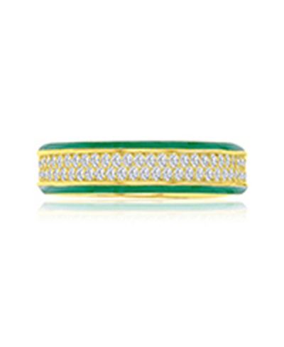 Кольцо с фианитами Eternity в 14k Yellow Gold Over Sterling Silver