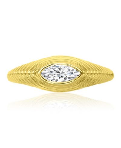 Macy's Cubic Zirconia Marquise Ring in 14k Yellow Gold Over Sterling Silver
