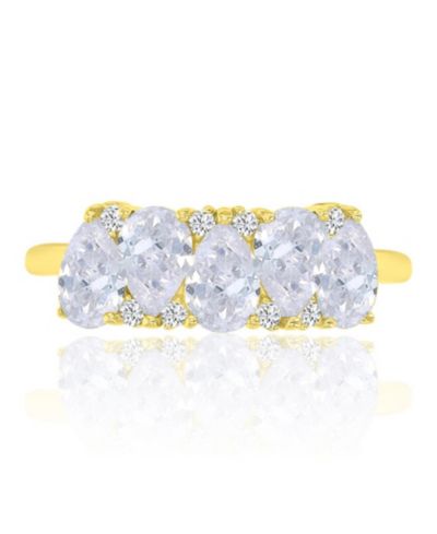 Macy's Pear-Shaped Cubic Zirconia Ring in 14k Yellow Gold Over Sterling Silver