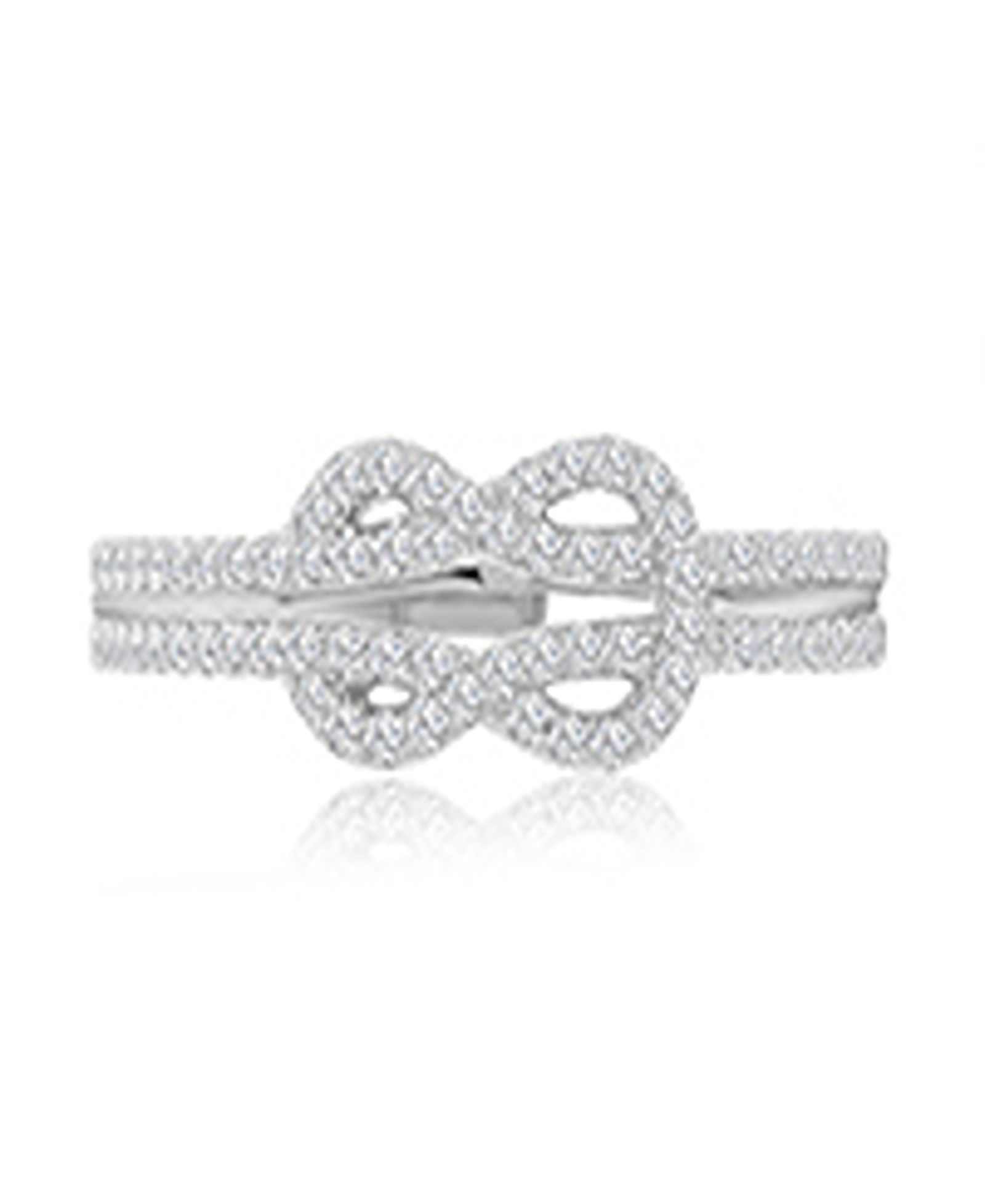 Macy's Infinity Knot Cubic Zirconia Ring in Rhodium Over Sterling Silver