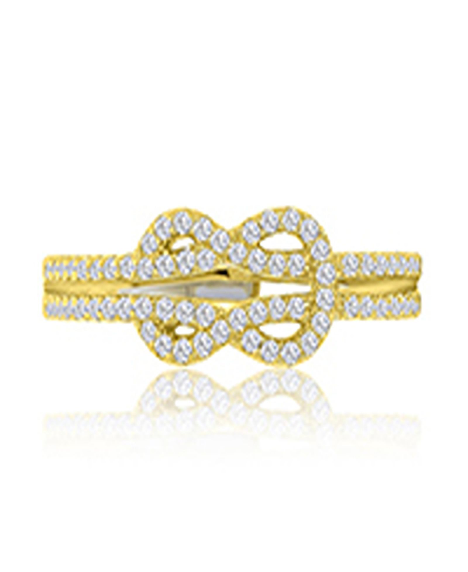 Macy's Infinity Knot Cubic Zirconia Ring in 14k Yellow Gold Over Sterling Silver