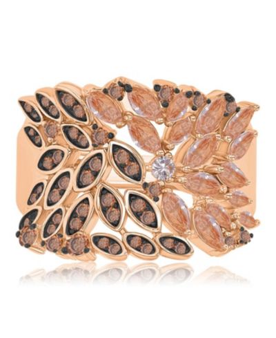 Кольцо Macy's Morganite Blossom & Cubic Zirconia в розовом золоте 14k поверх стерлингового серебра