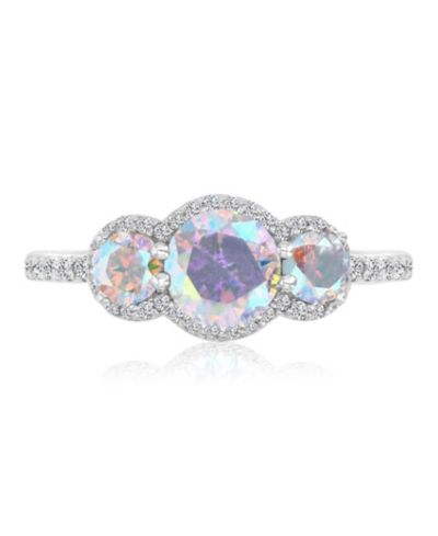 Macy's Кольцо с фианитами (2.812 ct. t.w.) и Aurora Borealis (2.81 ct. t.w.) в технике pave