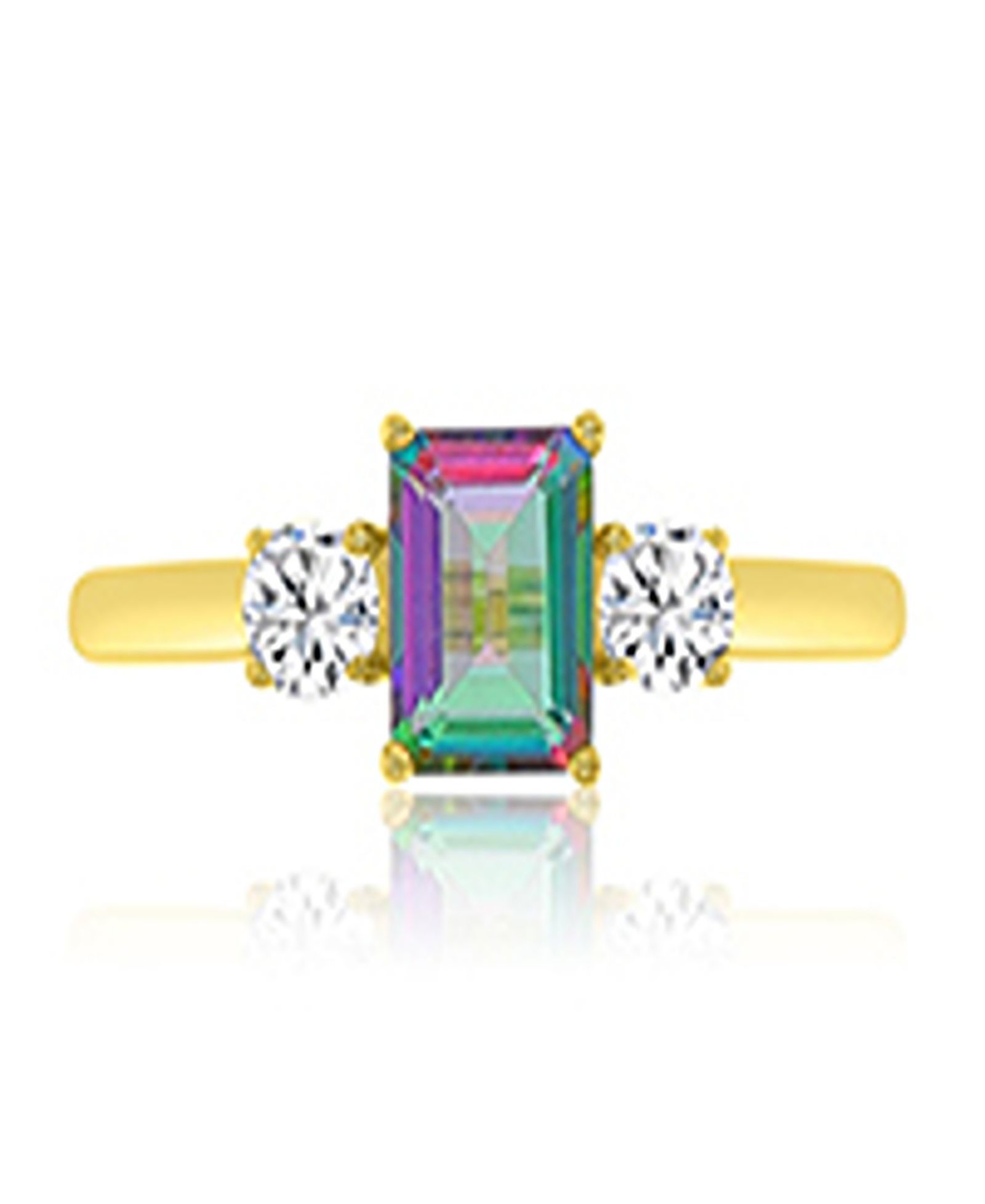 Кольцо Macy's Mystic Green Quartz и White Topaz