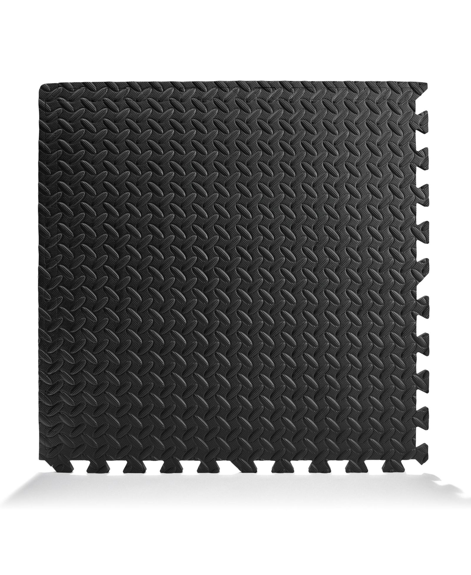 Sunny Health & Fitness ½ inch Thick Puzzle Exercise Mat, Durable, Non-Slip, Water Resistant, Black